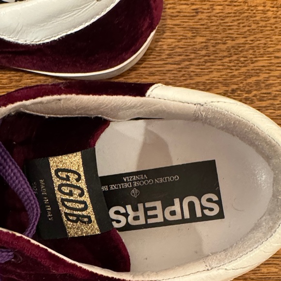 Golden Goose Burgundy and White Sneakers - Picture 4 of 6